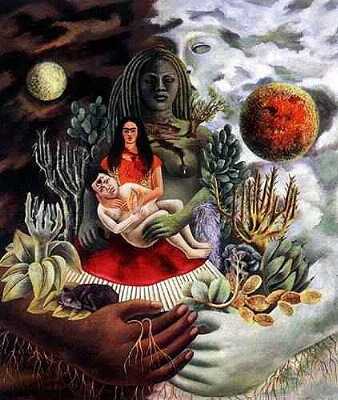 (c) Frida Kahlo, 1949 - El Abrazo de Amor del Universo, la Tierra (México), Diego, Yo y el Sr. Xolotl