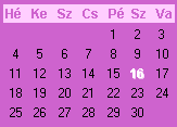 naptár részlet